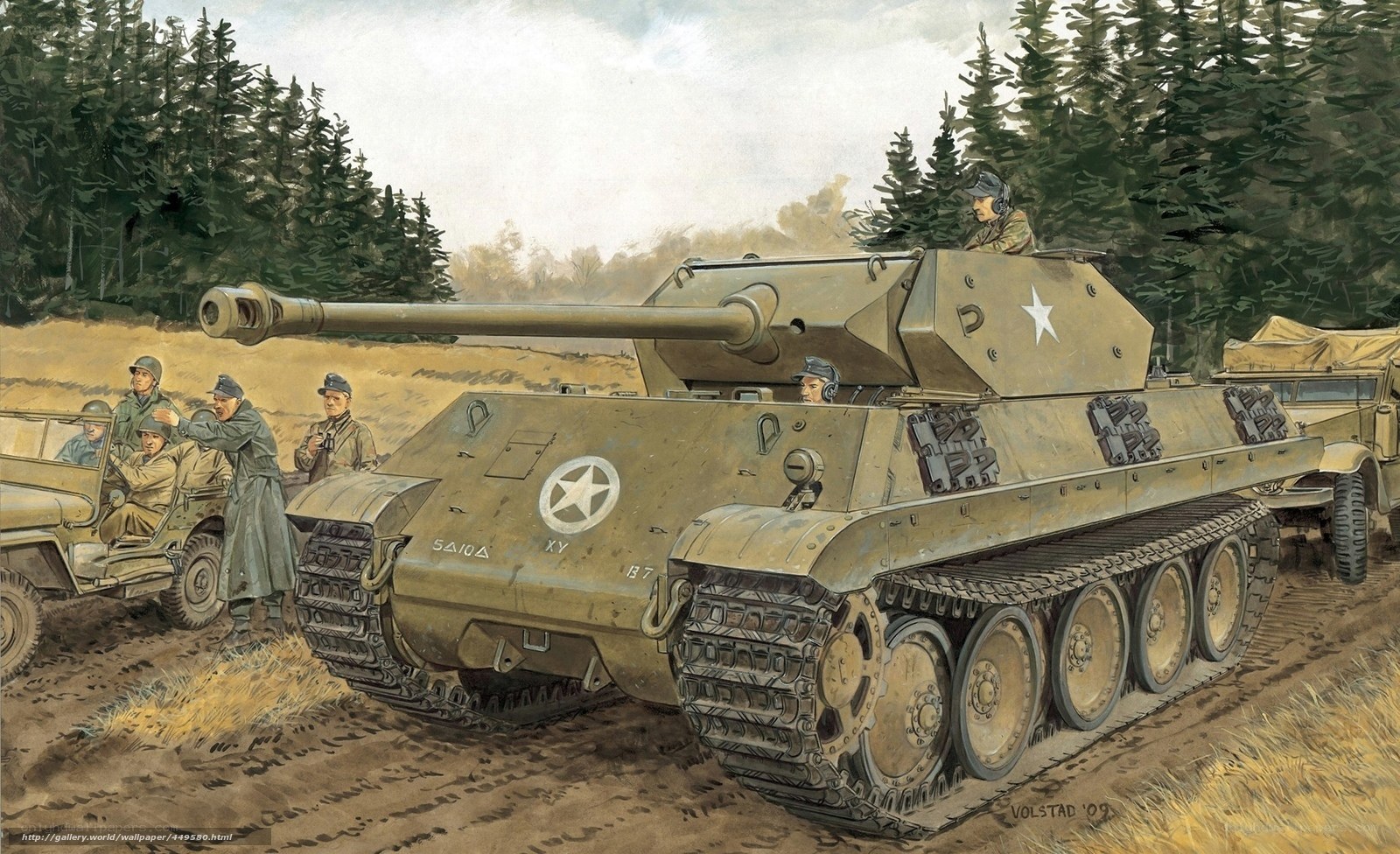 Tank in forest terrain