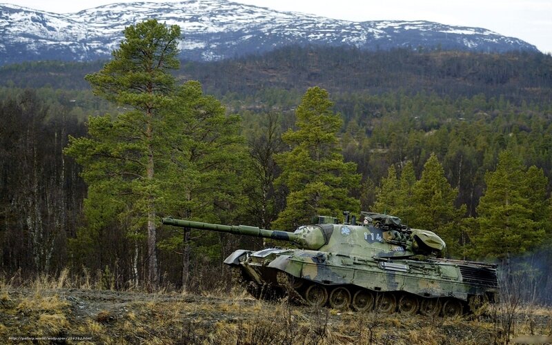 Tank in forested mountains