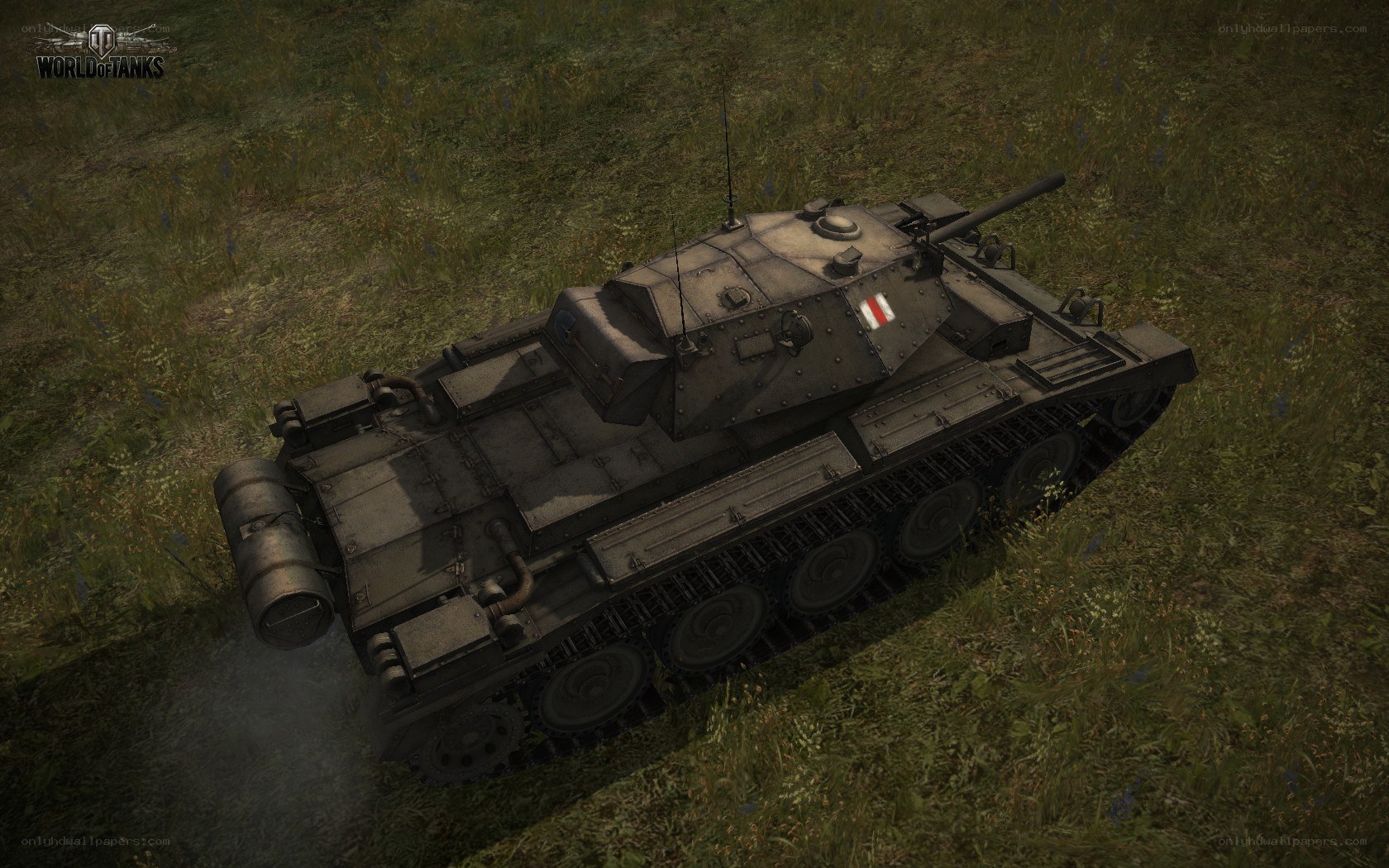 Tank in grassy field
