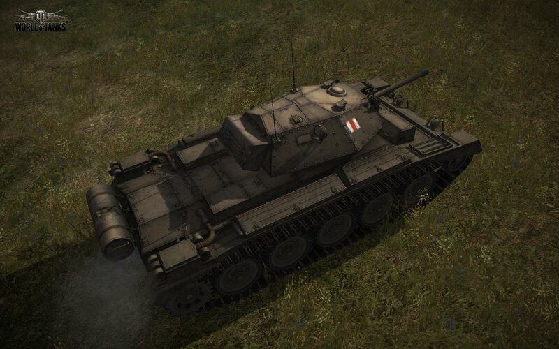 Tank in Grassy Field — Green, Neutral