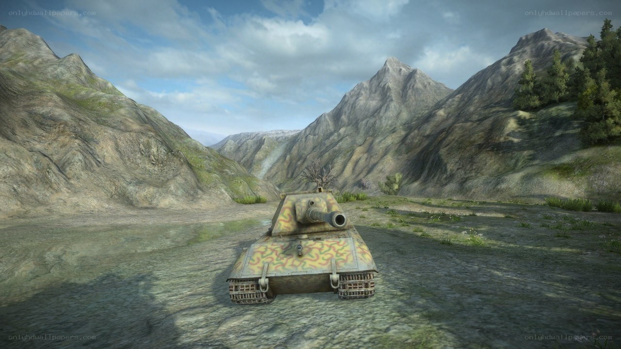 Tank in mountain valley