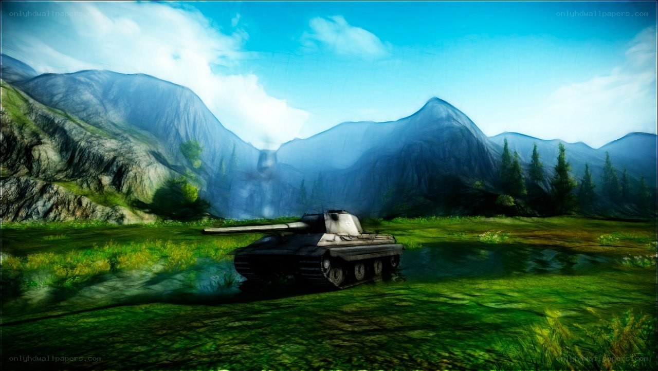Tank in mountain valley