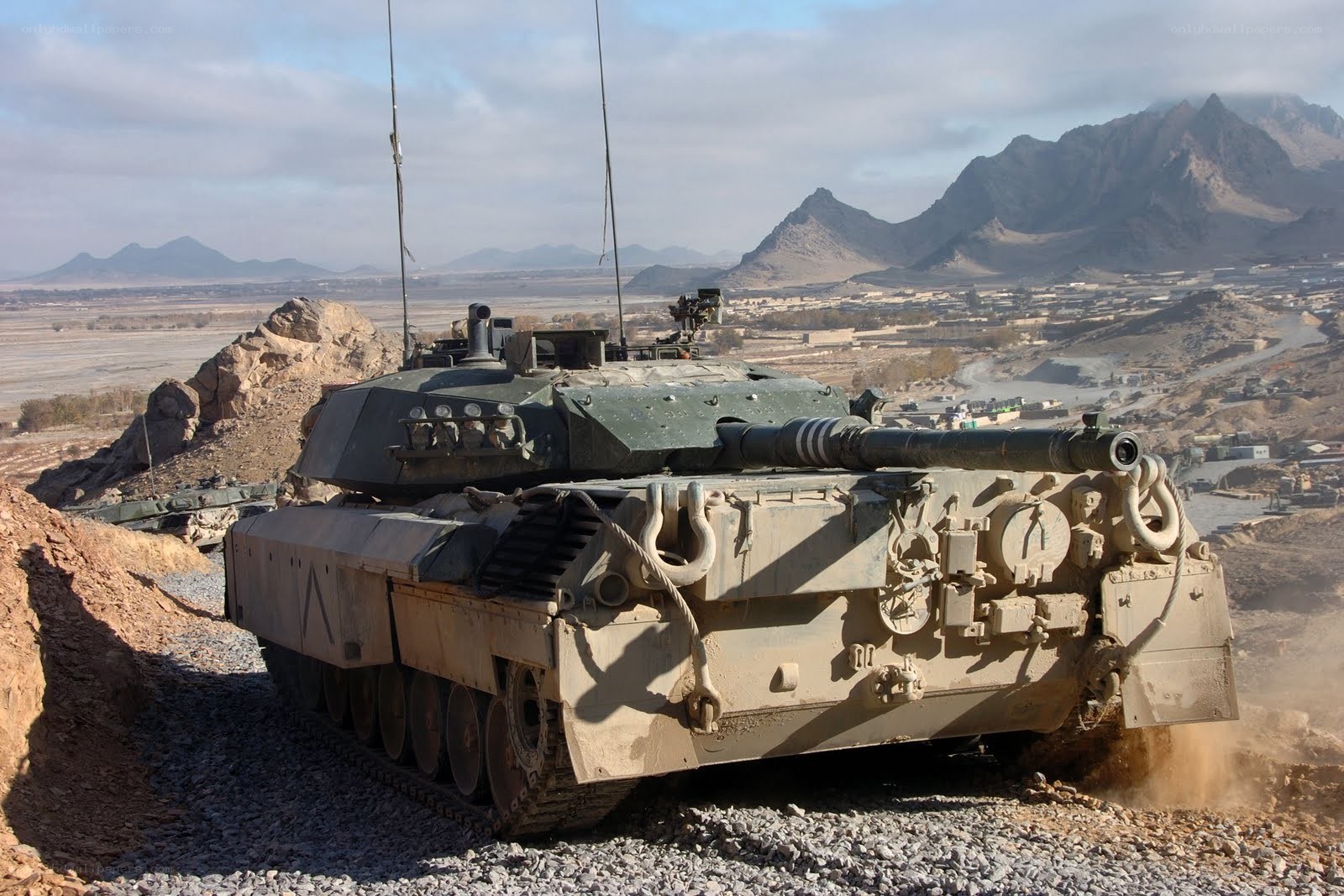 Tank in mountainous terrain