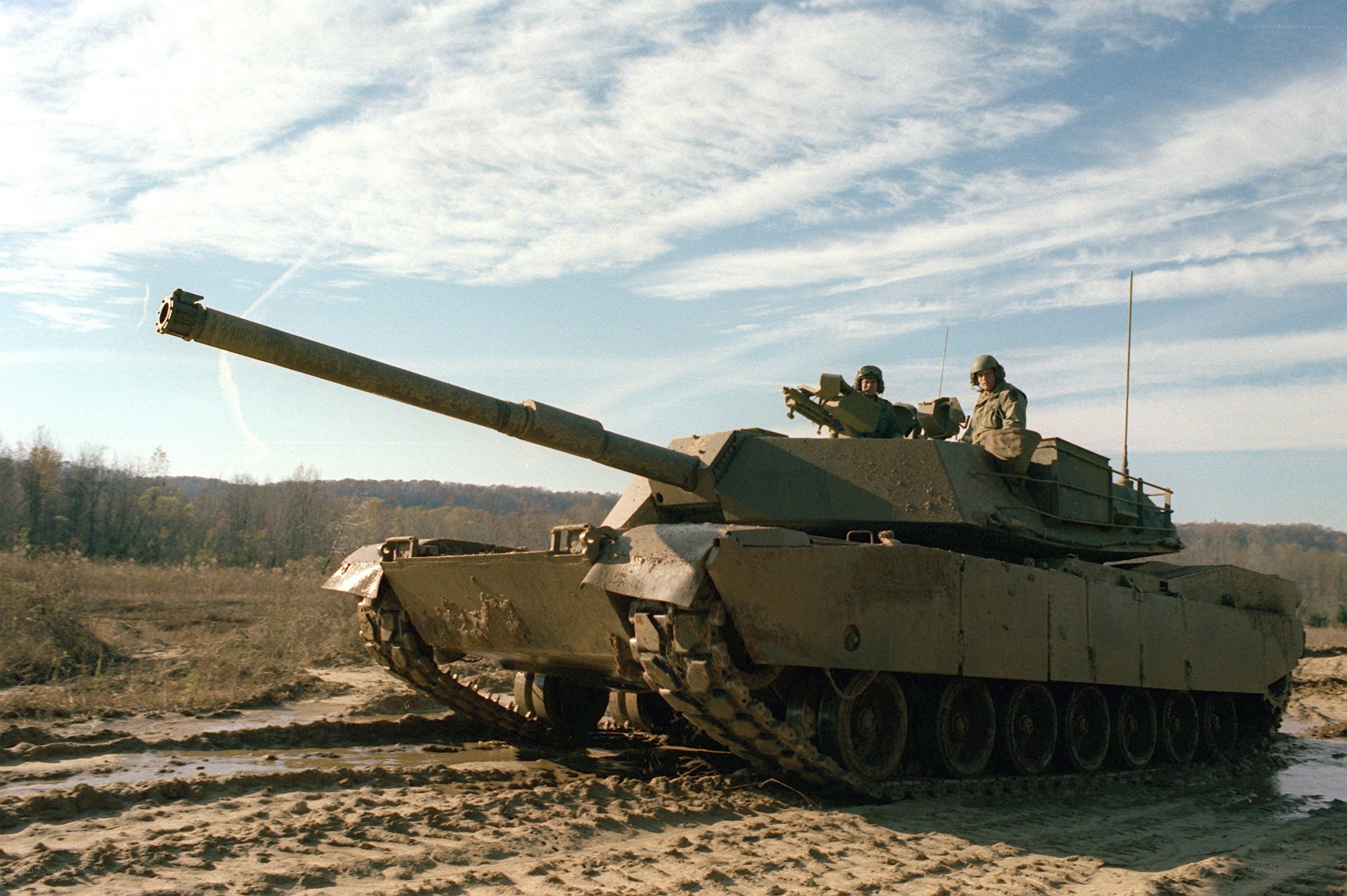 Tank in muddy field