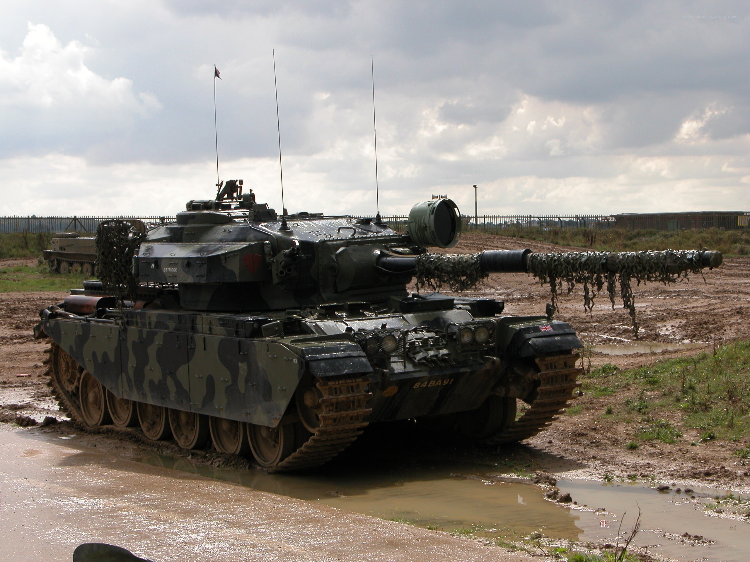 Tank in muddy field