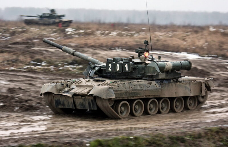 Tank in Muddy Field — Green, Dramatic