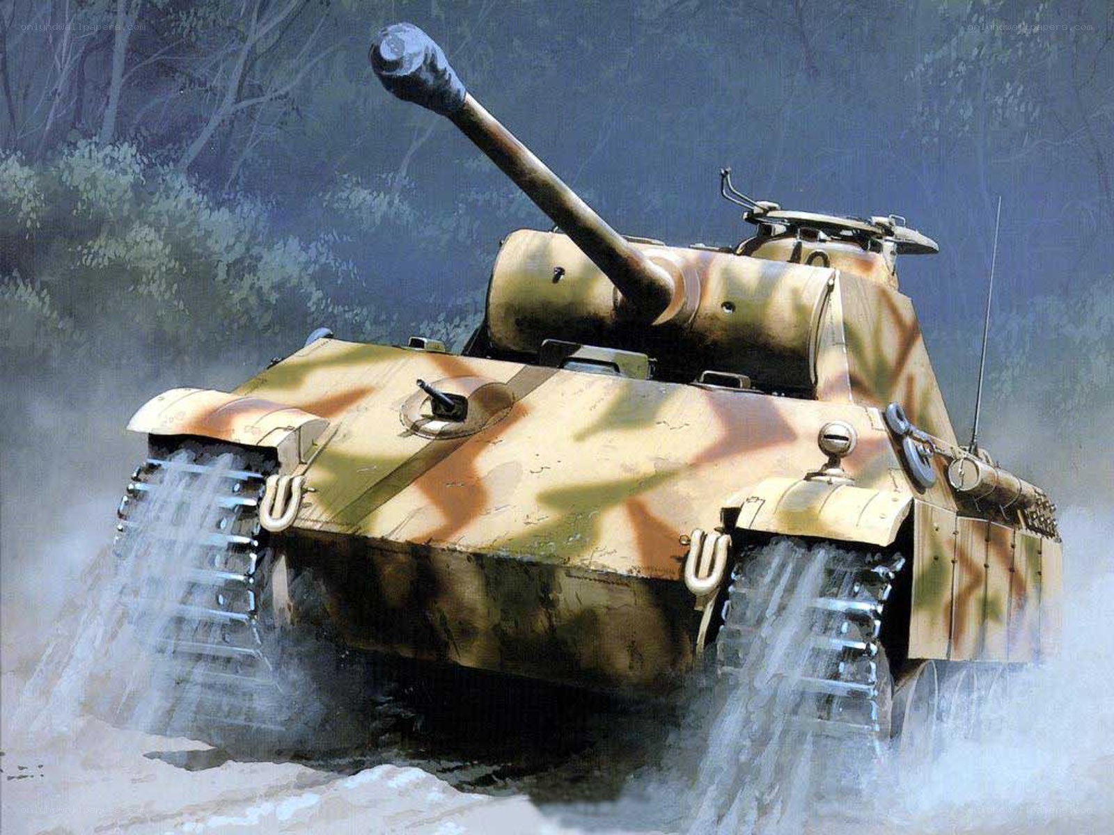 Tank in muddy terrain