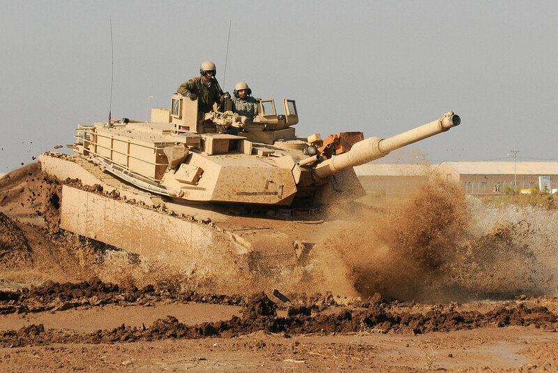 Tank in Muddy Terrain — Brown