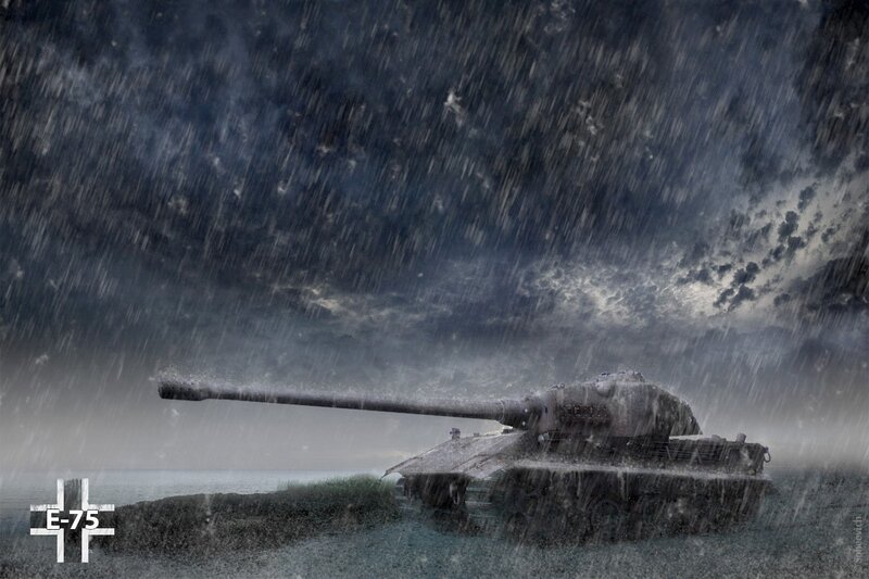 Tank in Rainstorm