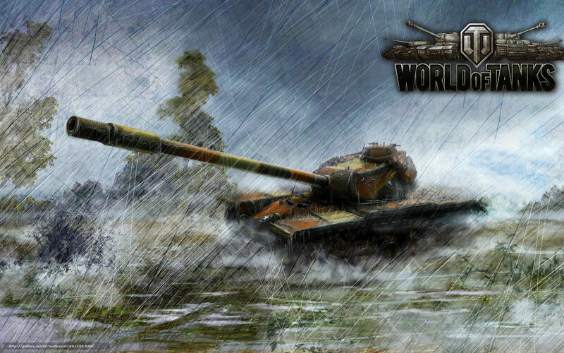 Tank in Rainy Battlefield