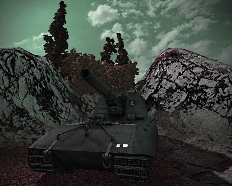 tank in rocky terrain