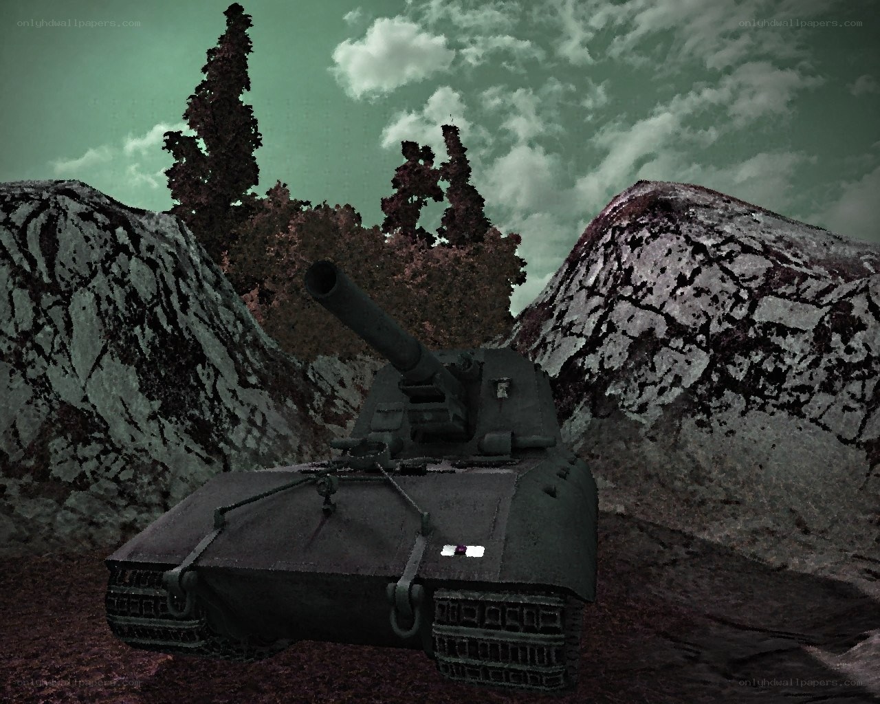 tank in rocky terrain