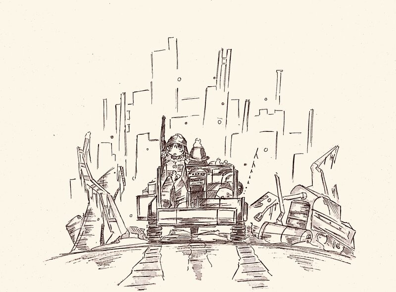 Tank in Ruined City — Black