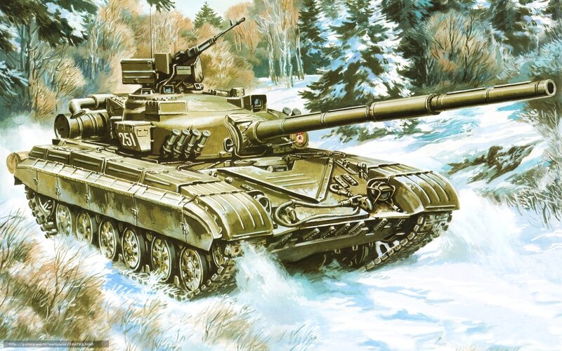 Tank in Snowy Forest — Green, Dramatic, Winter