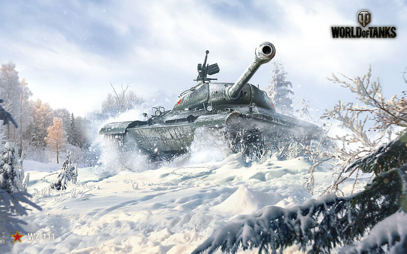 Tank in Snowy Forest — White, Dramatic, Winter, Digital Art, Snow, Trees