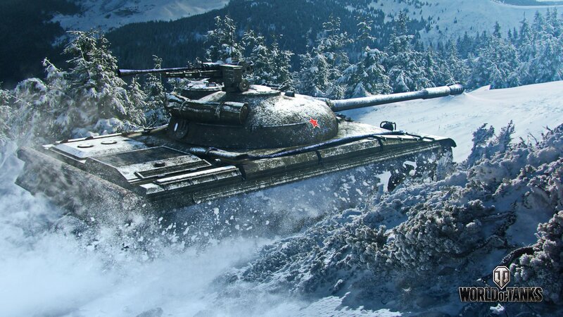 Tank in Snowy Forest — White, Dramatic, Winter, Digital Art