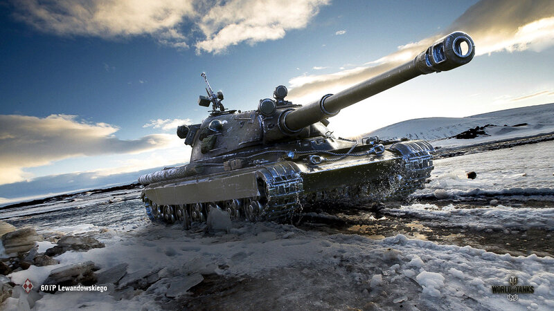 Tank in Snowy Landscape — Blue, Dramatic