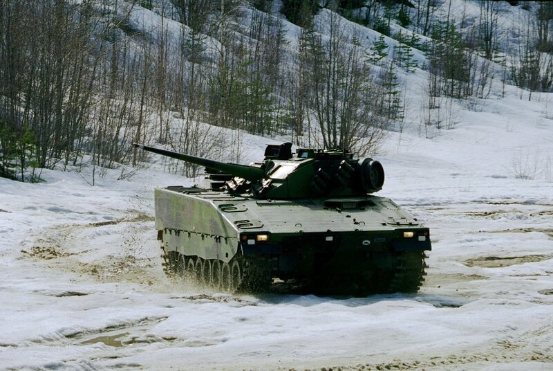 Tank in snowy terrain