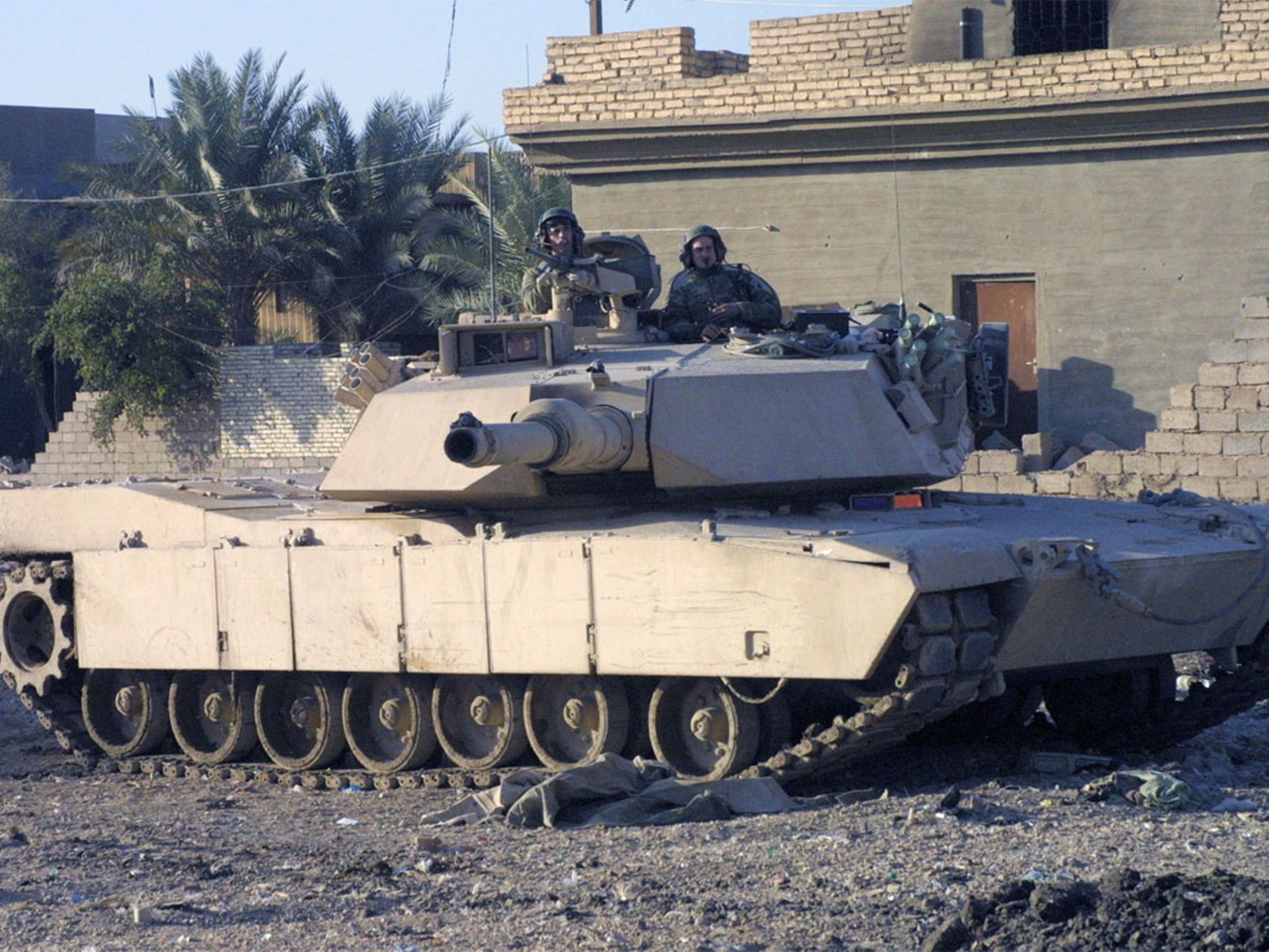 Tank in urban combat zone