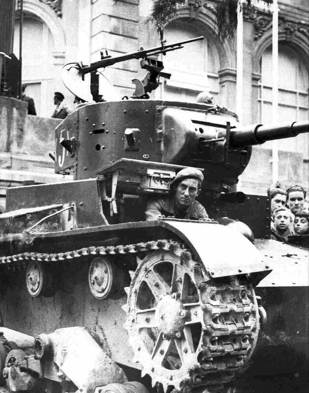 Tank in urban setting