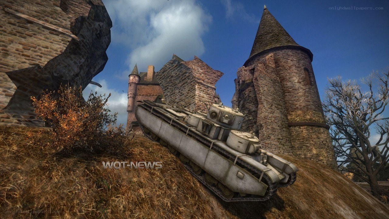 Tank near a castle