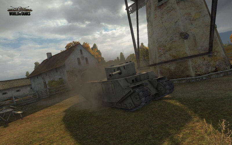 Tank near a windmill
