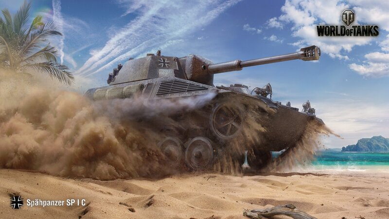 Tank on a Beach — Brown, Dramatic