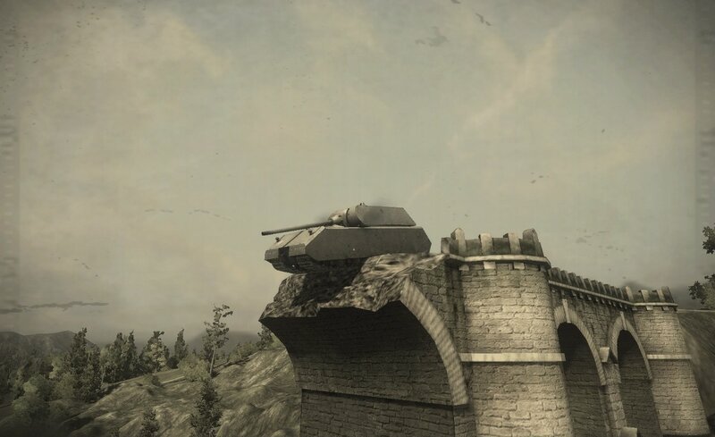 Tank on a broken bridge