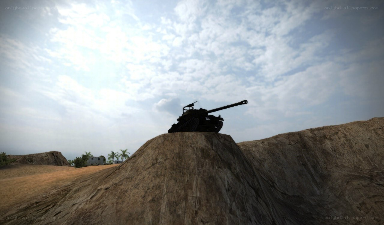 tank on a desert hill