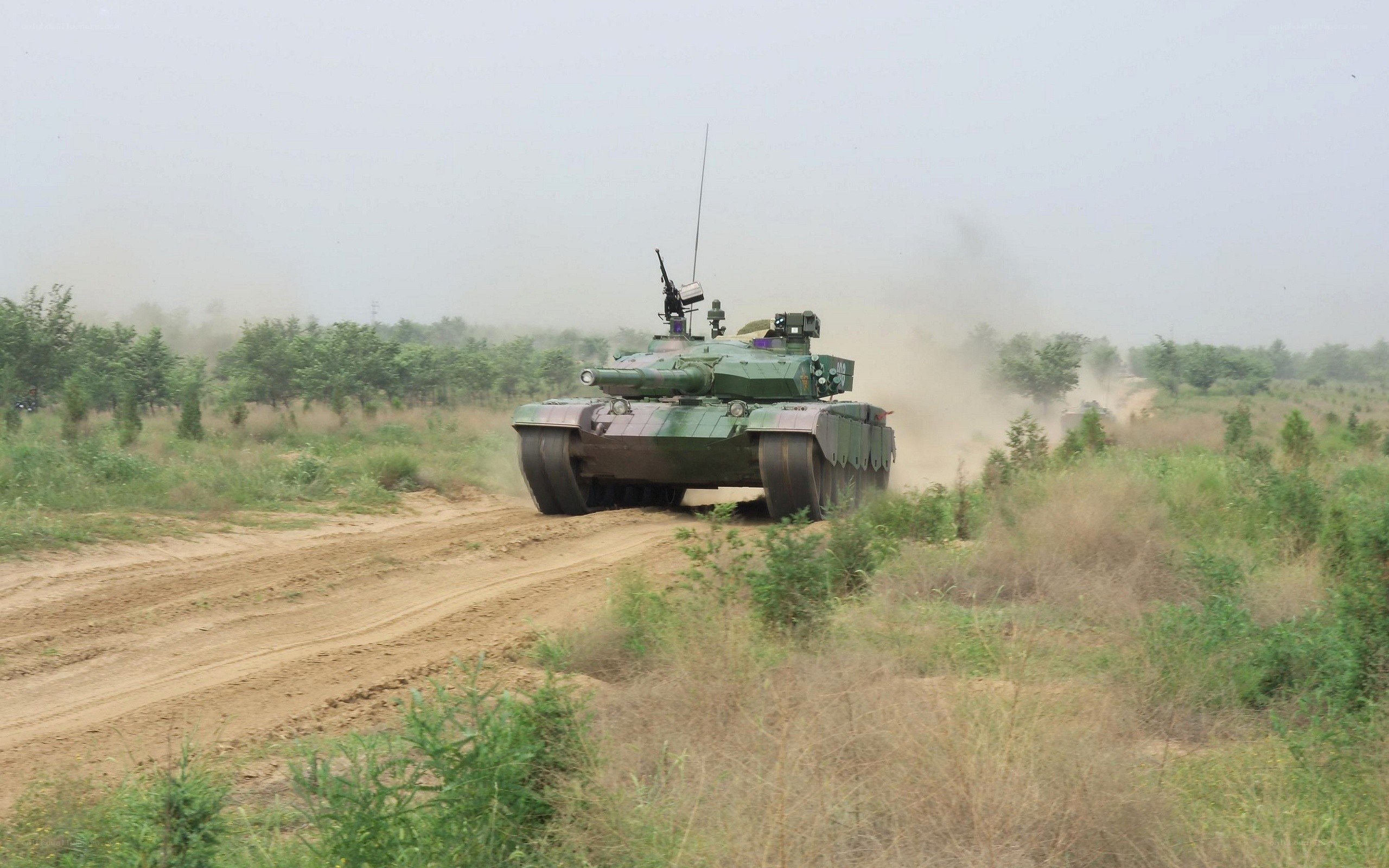 Tank on a dirt road