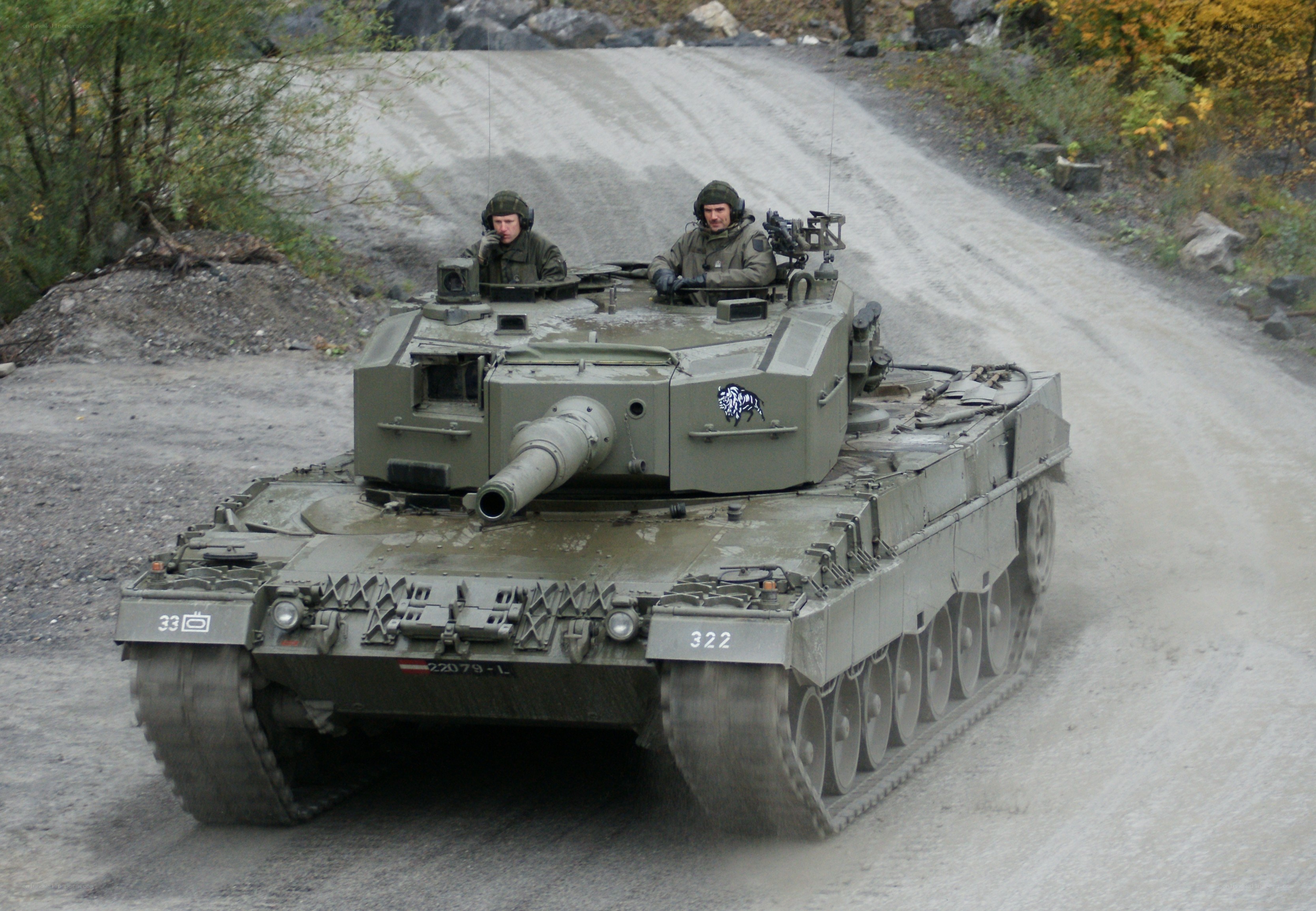 Tank on a dirt road