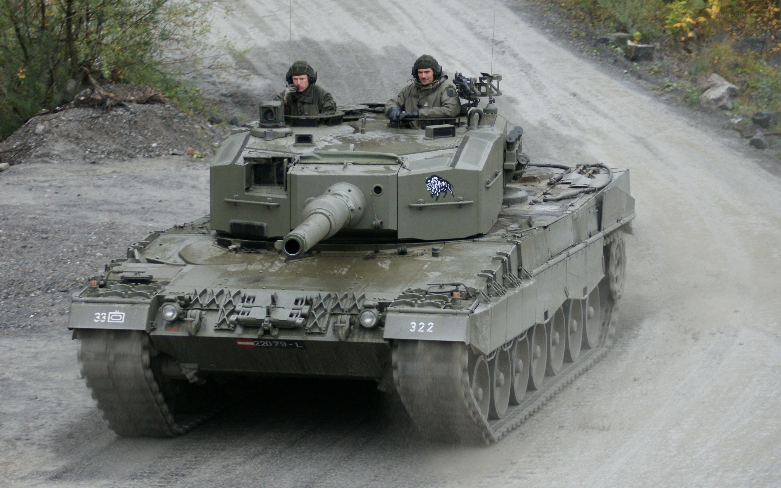Tank on a dirt road