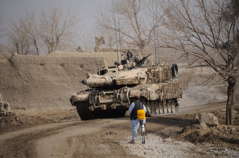 Tank on a dirt road