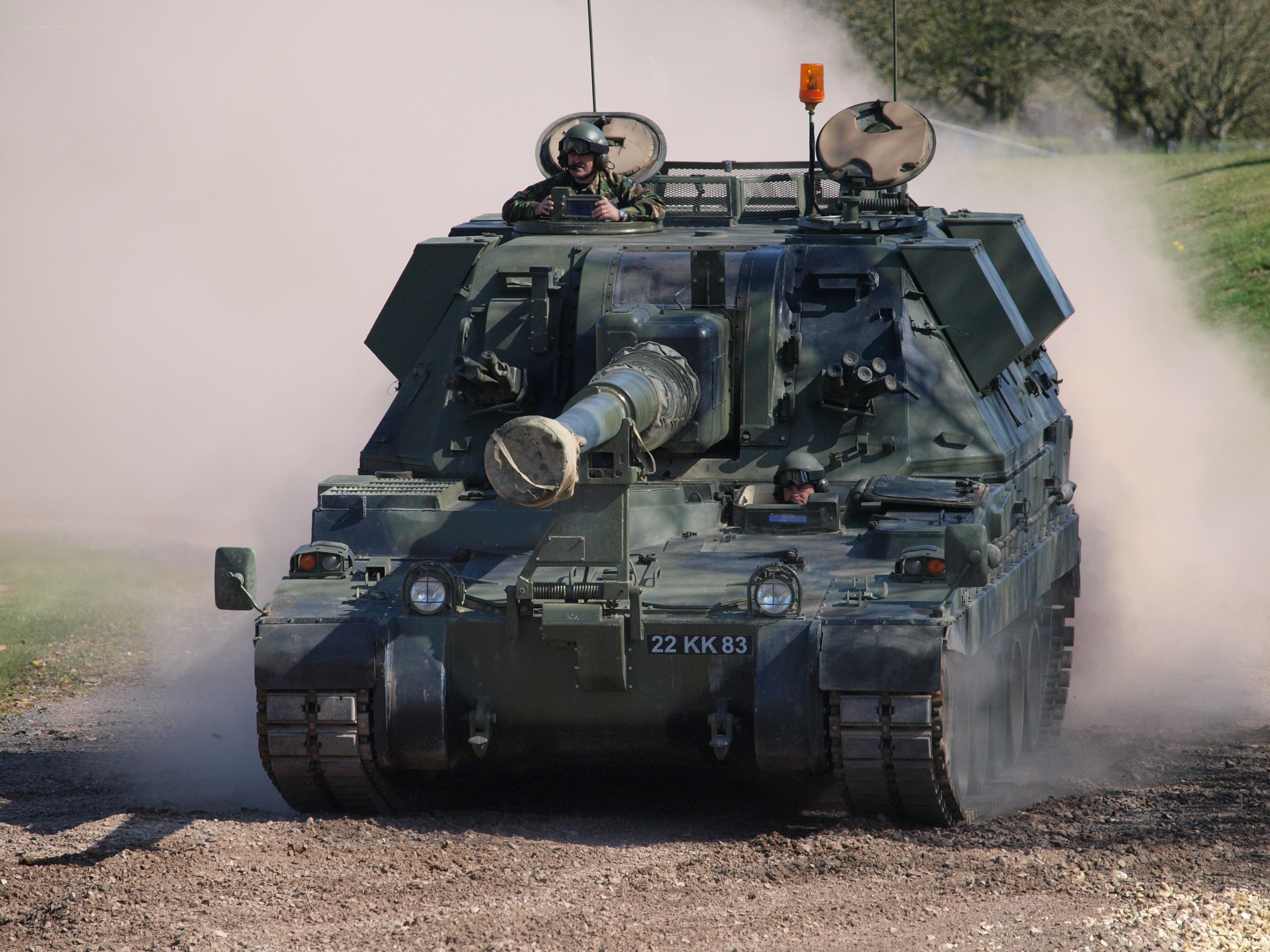 Tank on a dirt road