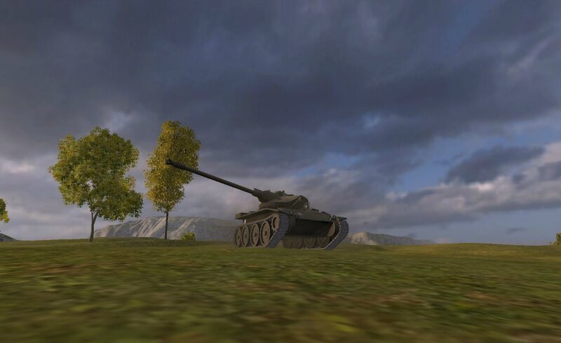 tank on a grassy field