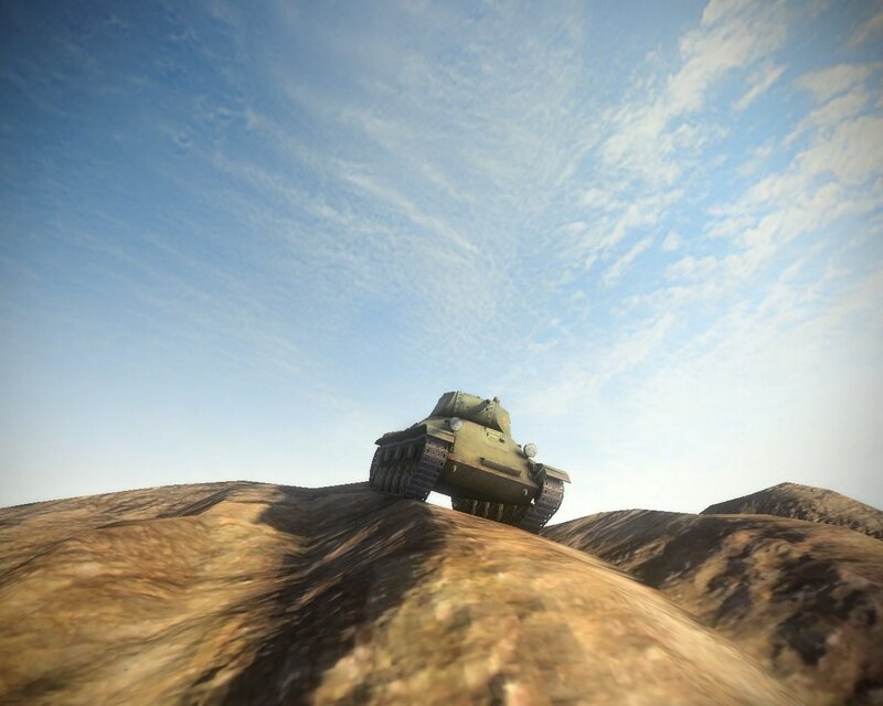 Tank on a Hill — Blue, Desolate
