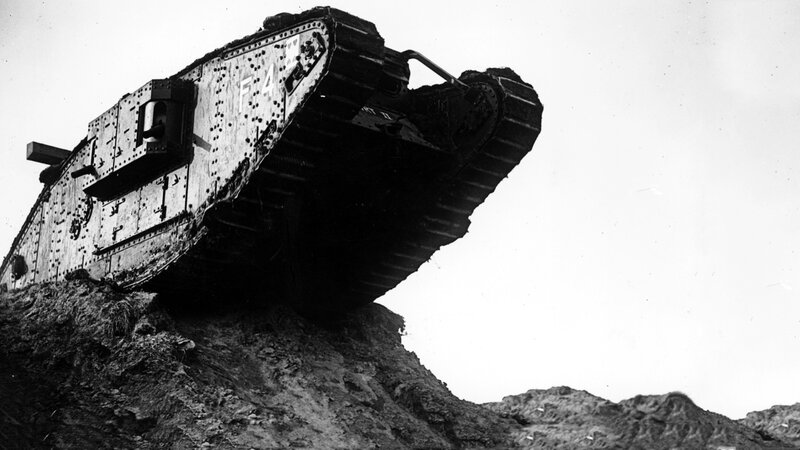 Tank on a hillside