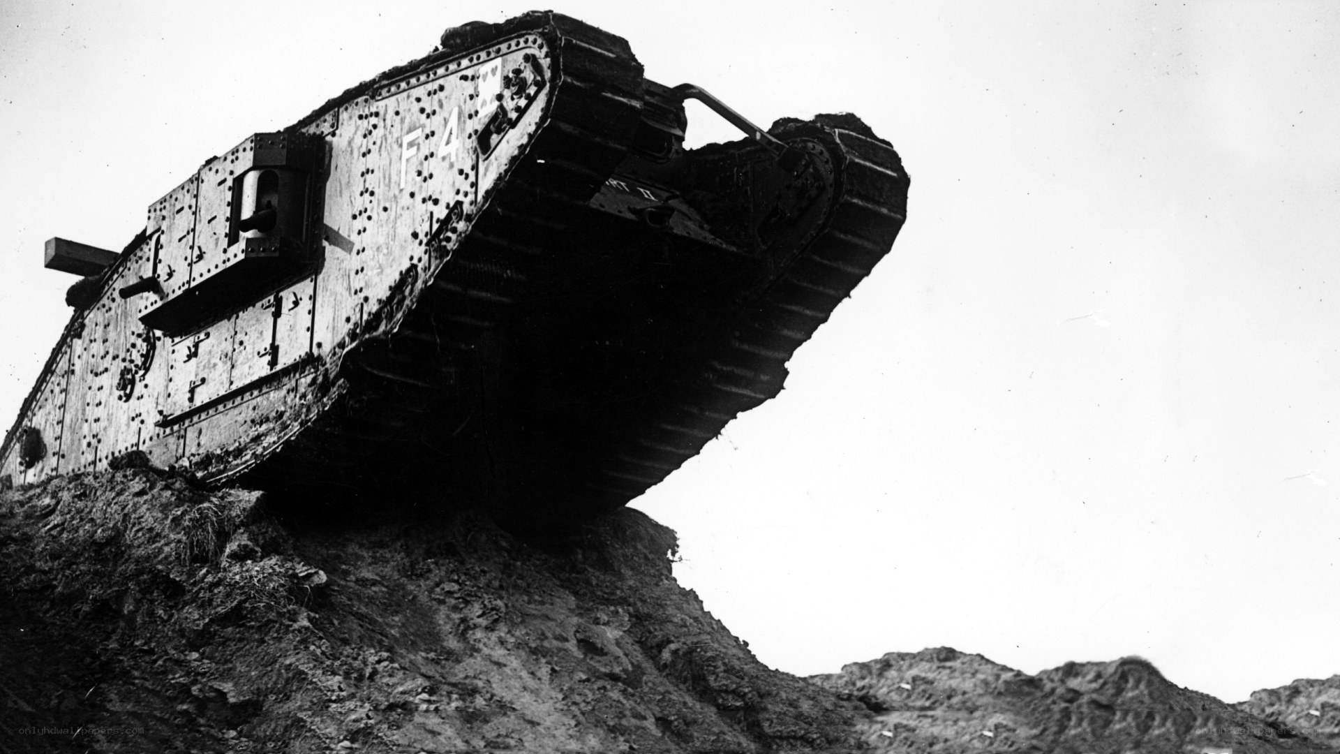 Tank on a hillside