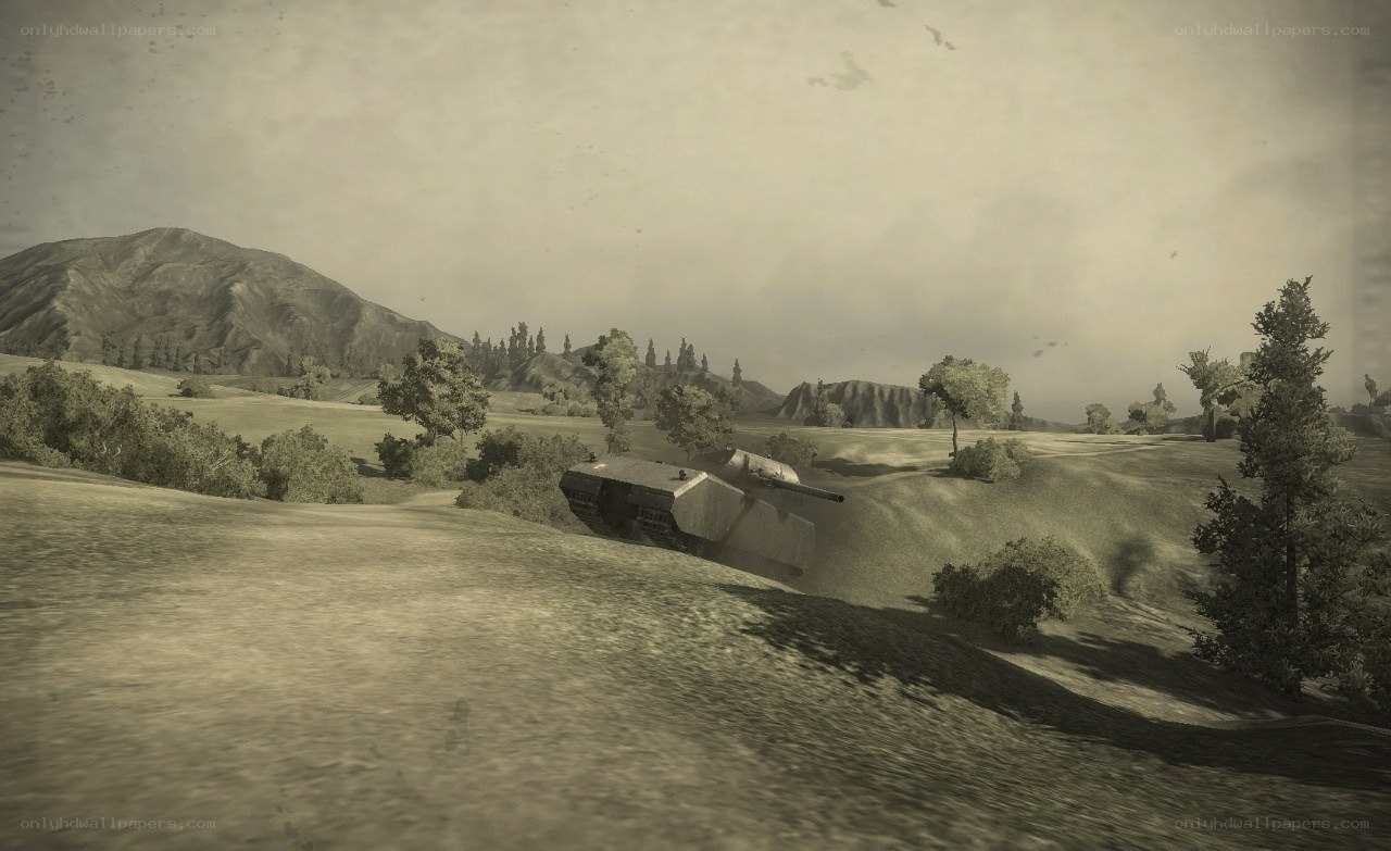 Tank on a hillside
