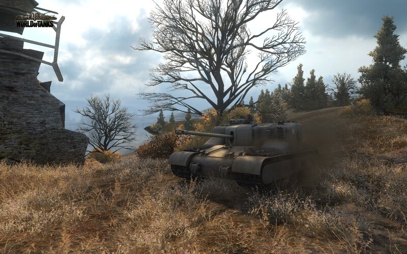 Tank on a Hillside — Brown, Dramatic, Autumn, 3d Render