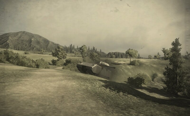 Tank on a Hillside — Green, Desolate