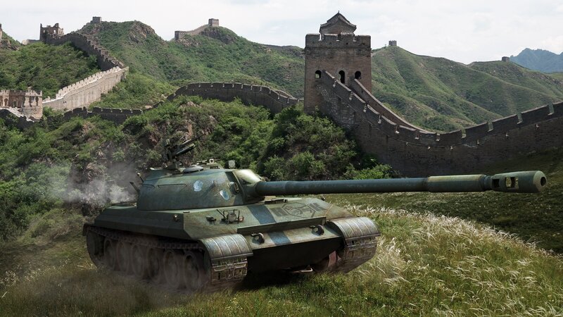 Tank on a Hillside — Green, Dramatic, Afternoon