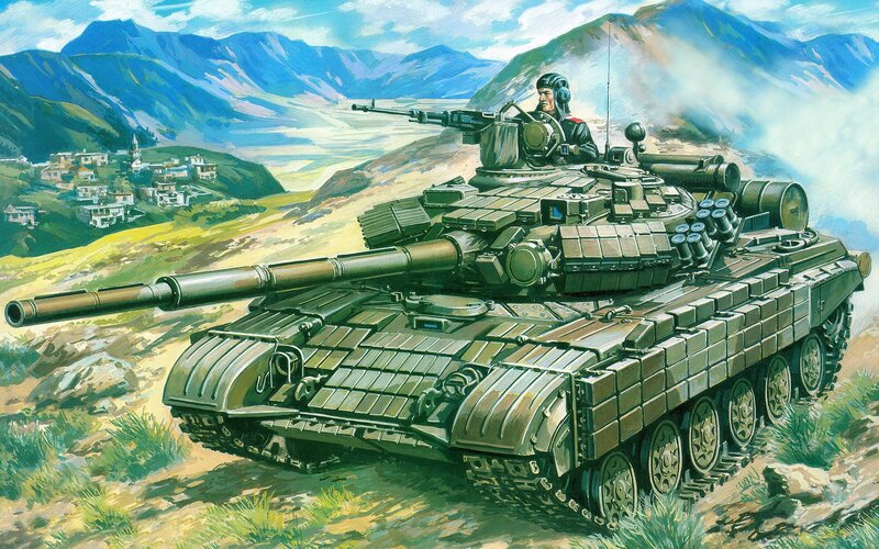 Tank on a Hillside — Green