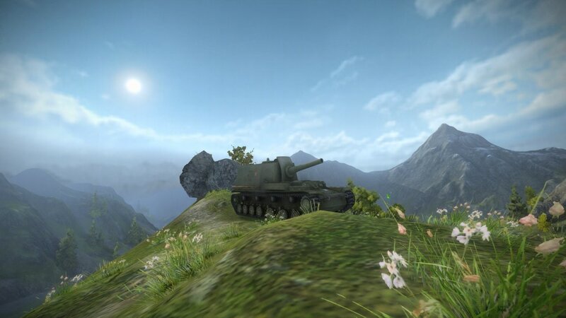 Tank on a mountain hill