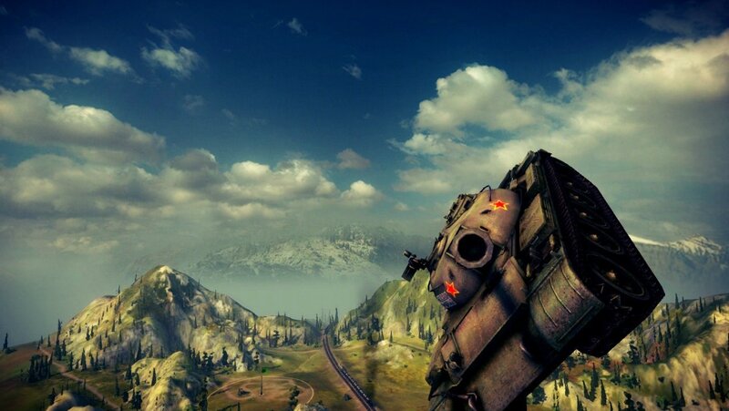 Tank on a mountain overlook