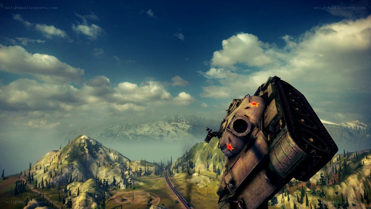 Tank on a mountain overlook