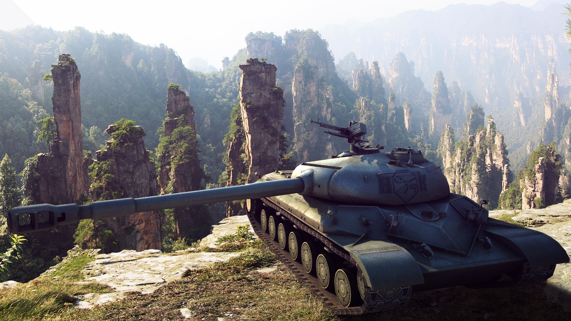 Tank on a mountain peak
