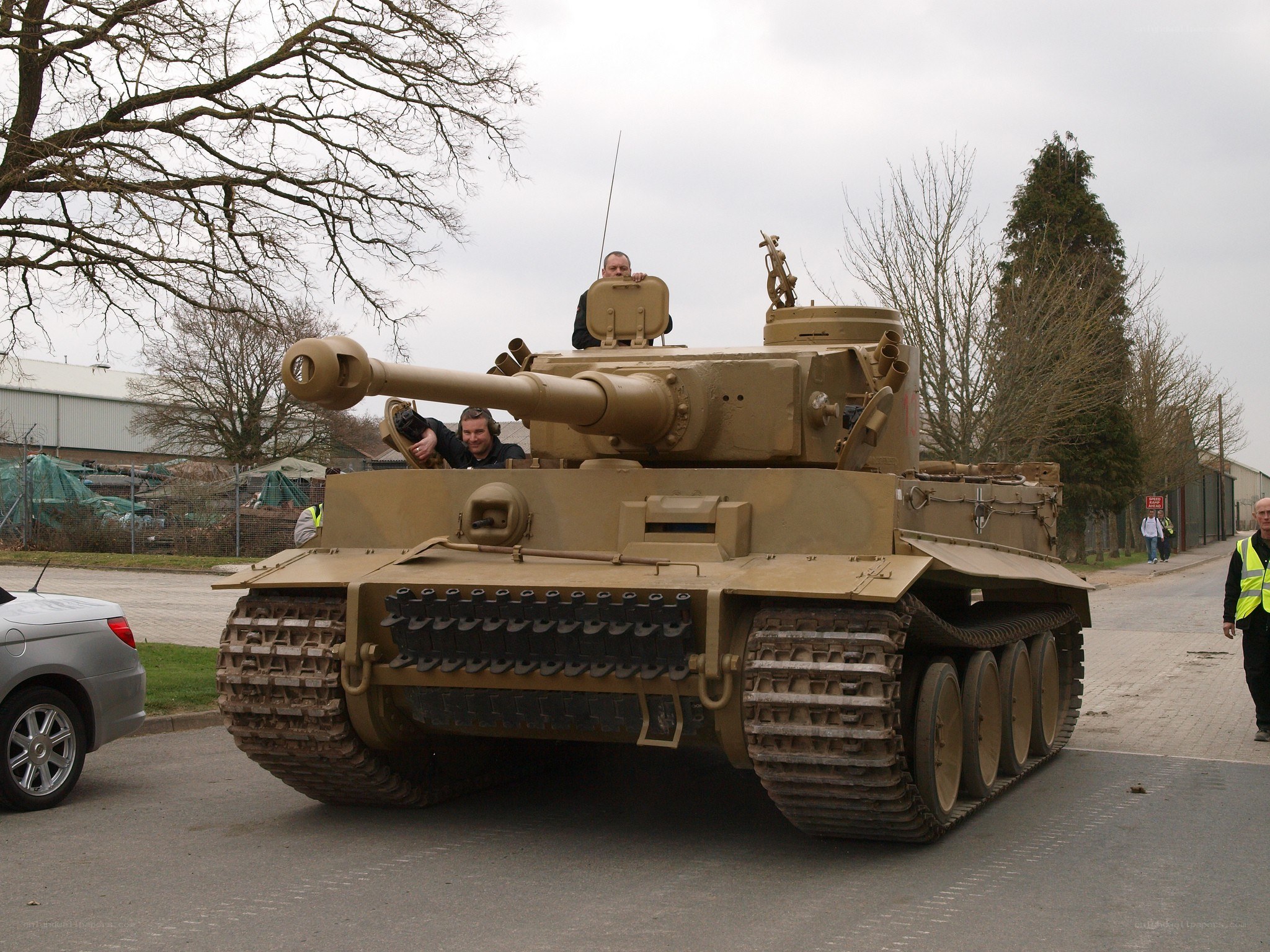 Tank on a public road