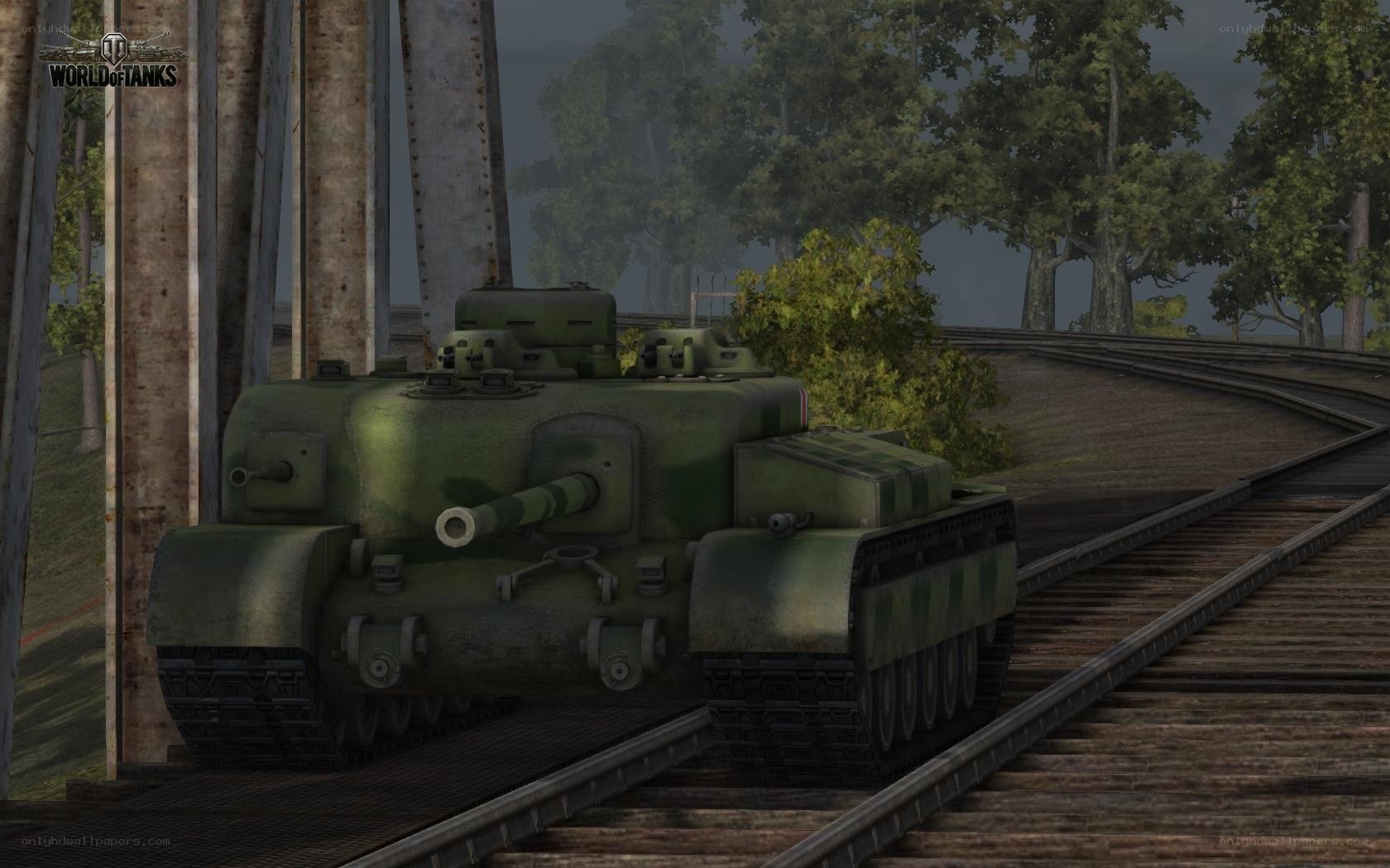 Tank on a railway bridge