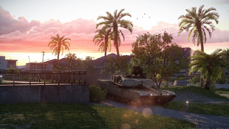 Tank on a Road — Pink